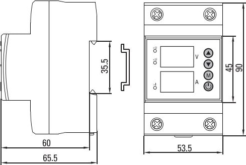 Реле напряжения и тока с дисплеем MRVA 50A 300В EKF