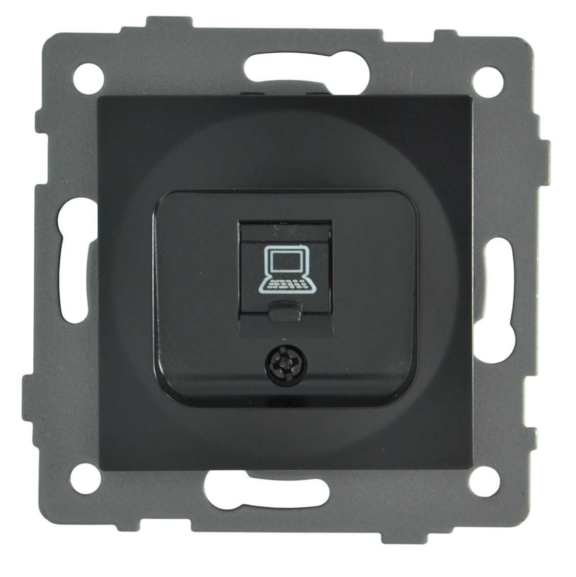 Розетка RJ45 (cat 5e) 1-я чёрная A-031B AWSPRODUCTS