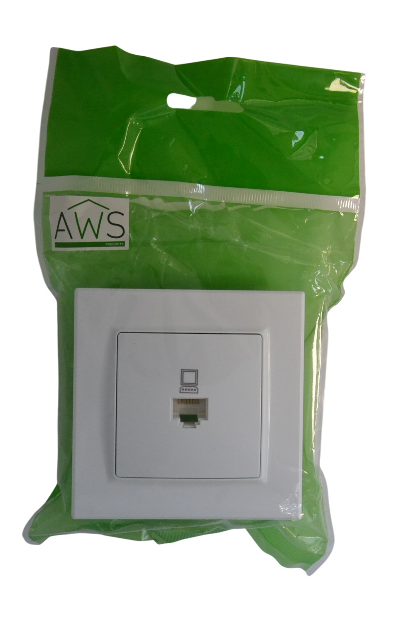 Розетка RJ45 (cat 5e) 1-я белая SD-P1015W AWSPRODUCTS