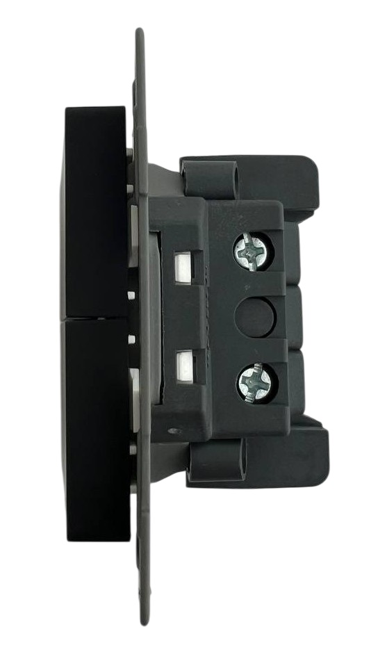 Выключатель 2-кл. чёрный U2B-002-1 SoftTouch "Uno" AWSproducts