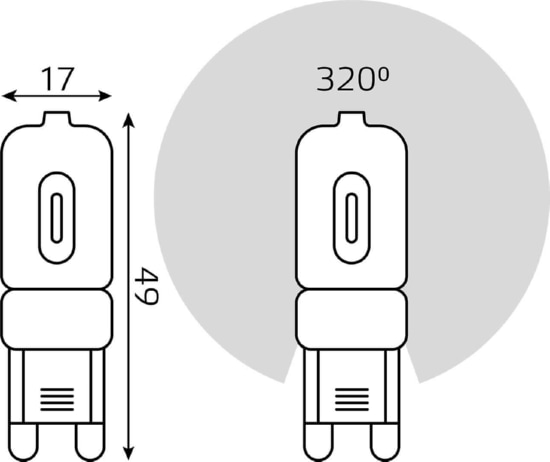 Лампа GAUSS LED G9  3W 220V 4100K 250Lm пластик