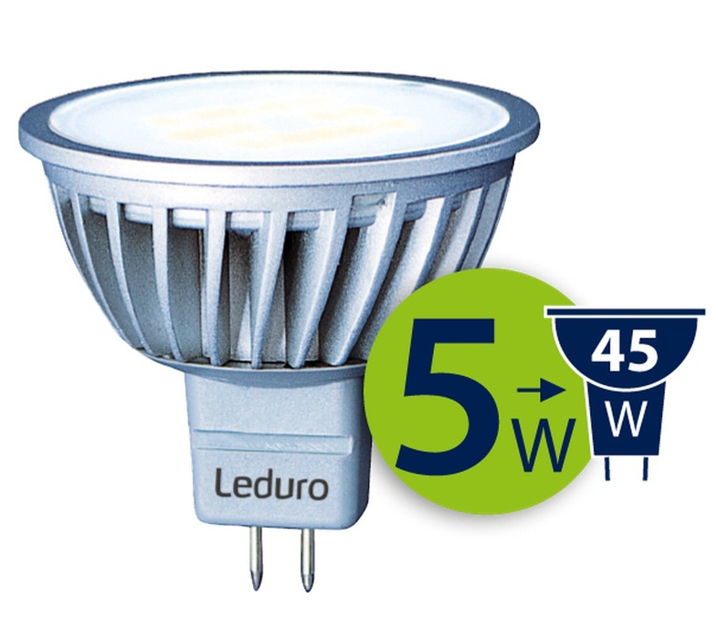 Лампа LEDURO JCDR MR16 5W 90* GU5.3 350lm 3000K 230V