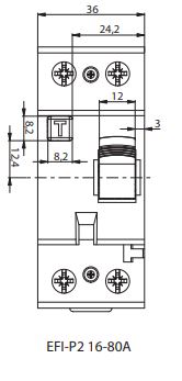 УЗО EFI6-P2 25/2/0.03 30мА, тип АС, 6кА ETI