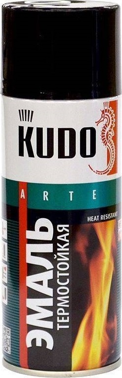 Эмаль термостойкая черная 520мл KUDO
