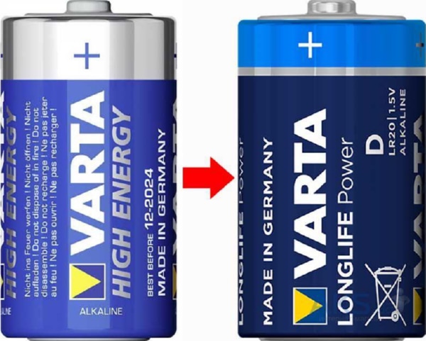 Элемент питания Varta 4920 HIGH ENERGY LR20 BL2