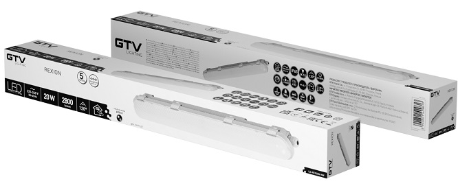  Светильник светодиодный герметичный REXION, 20W, 2800lm, AC220-240V, 50/60 Hz, PF>0,9, RA>80, IP65,