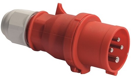 Вилка переносная 16A 4п (3P+PЕ) 014 IP44, 400В, QC BALS