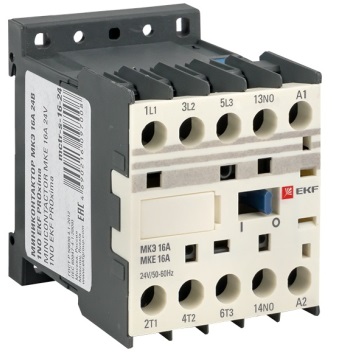 Контактор МКЭ 16А (кат.24В АС, 16А, 7,5кВт, 1но.) EKF