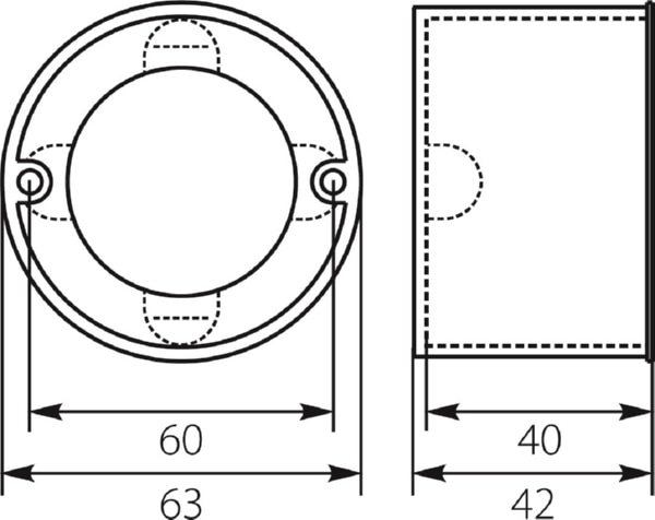 Коробка установочная PKp-60*40