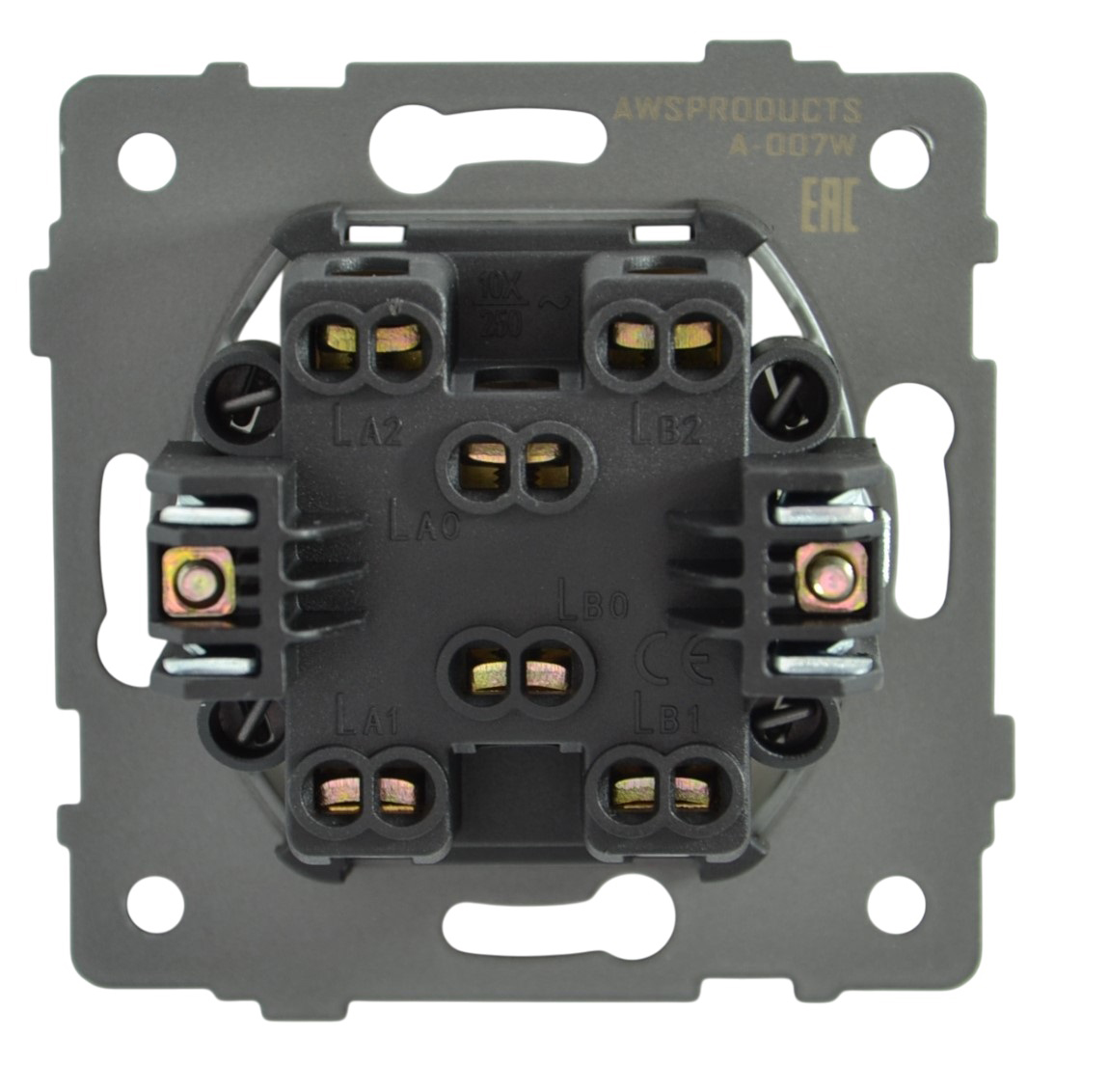 Выключатель перекрёстный 1-кл. белый A-007W "Aura" AWSproducts