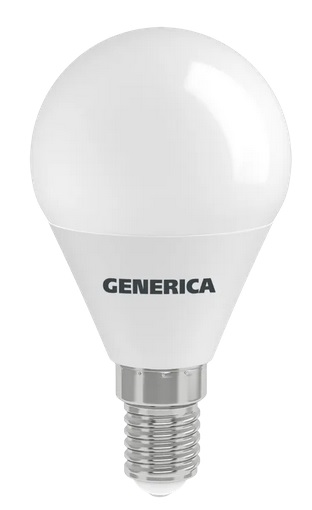 Лампа LED G45 шар  8Вт 230В 3000К E14 800Lm GENERICA