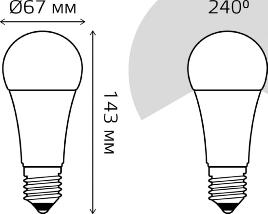 Лампа Gauss Elementary LED  A67 25W 220V E27  2700/3000К 2000Lm