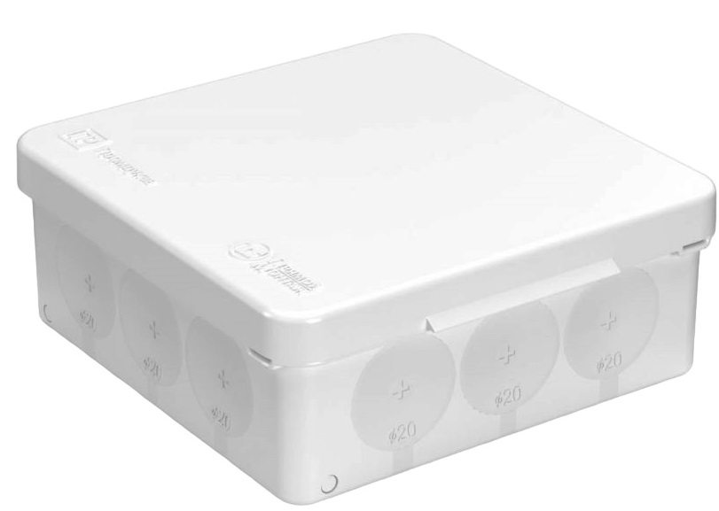 Коробка распред. о/п 100х100х40 IP66 БЕЛАЯ пр. монт. двухкомпонентная HF УФ Промрукав (90)