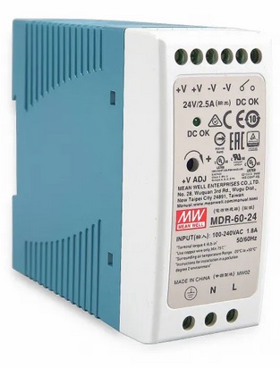 Источник питания MDR-60-24 AC/DC 24B,2.5A,60Вт на DIN рейку