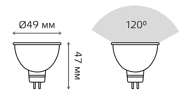 Лампа LED MR16 GU5.3 4100К 3.5Вт 300Лм Elementary Gauss