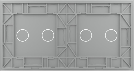 Панель для 2-х сенсорных выключателей (2+2) Серый Livolo