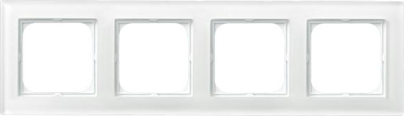 Рамка R-4RGC/31/00 1115 белая четверная (стекло) тонкая 4мм