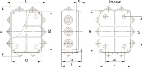 Коробка распред. о/п 150х110х70 IP44 СЕРАЯ 10 сальников КМ41241 IEK (30)