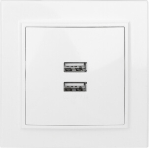 Розетка СП USB 2-я 2,1А 5В белая Basic Минск