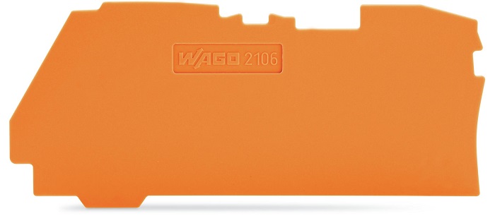 Торцевая  пластина; толщиной 1 мм для клемм 2106 оранжевая