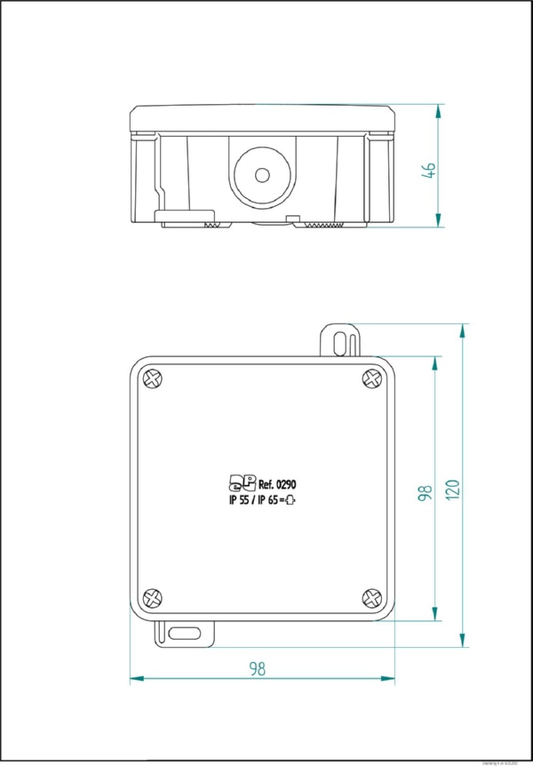 Коробка распред. 2k 98x98x46 ip55/ip65 (0290-00)