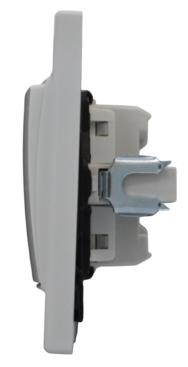 Выключатель проходной 1-кл. с подсветкой белый SD-P1004W "Standard" AWSproducts