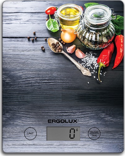 Весы кухонные черные специи (до 5 кг, 195*142 мм) ERGOLUX ELX-SK02-С02