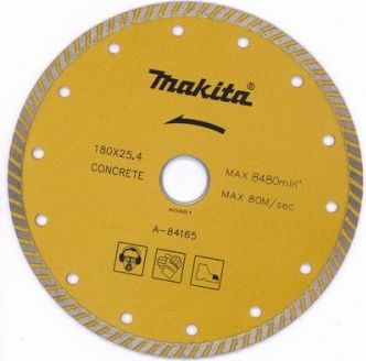 Алмазный диск 180 25мм (A-84165) Makita рифленый сплошной д/л сухой резки бетона,отделочный кабель,в