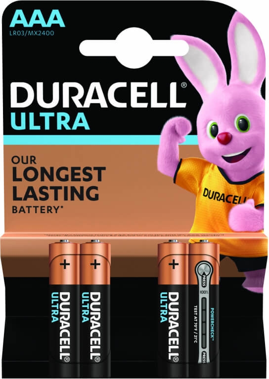 Элемент питания Duracell LR03 Ultra Power BL-4 (батарейка,1.5В)
