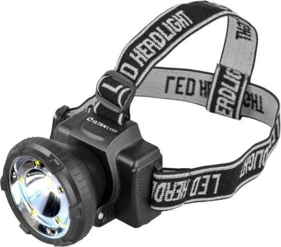 Фонарь Ultraflash LED5367 (налобн аккум 220В, черный, 1,2 Вт LED+5SMD, 2 реж, пласт, бокс)