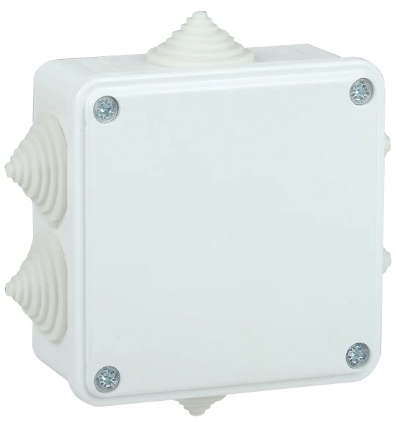 Коробка распред. о/п 100х100х50 IP44 БЕЛАЯ 6 сальников IEK (48)