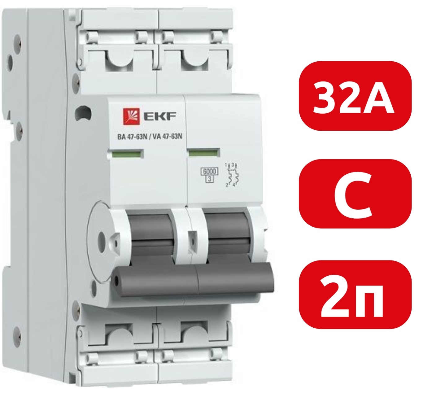Автоматический выключатель ВА 47-63N C32/2 6кА Proxima EKF