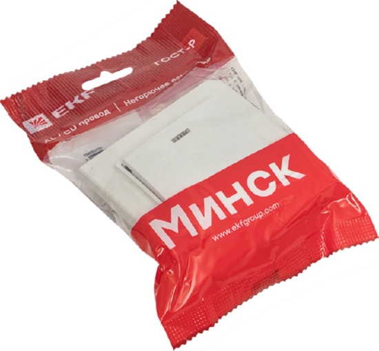 Выключатель СП 1-кл. с индикатором 10А 230В белый Basic Минск