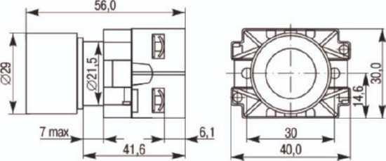 Кнопка управления LA167-BAF42 d=22мм 1р красная IEK