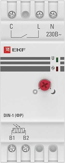Фотореле с выносным датчиком DIN-1 (ФР) 2-100Лк 25А 3000Вт PROxima