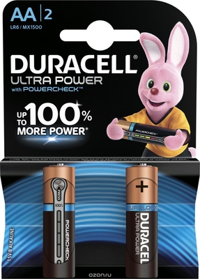 Элемент питания Duracell LR6 Ultra Power BL-2 (батарейка,1.5В)