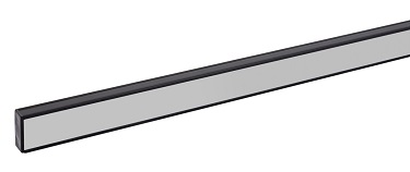 Алюминиевый профиль накладной черный 1506 (1 м), матовый рассеиватель, 2 заглушки, 2 крепежа TDM