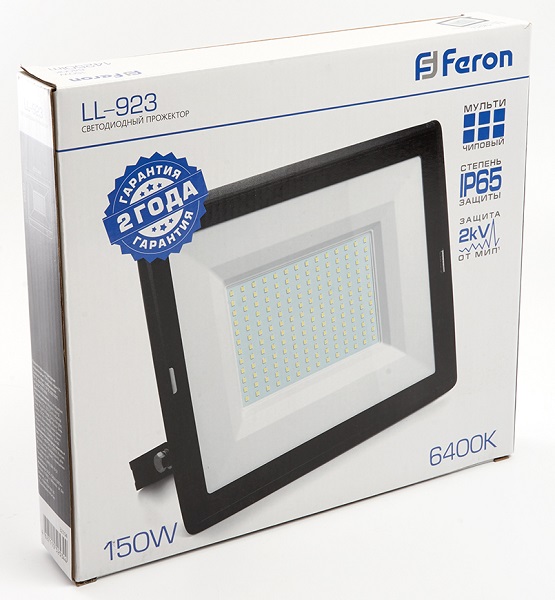 Прожектор LED SFL90 6400K 150W 13500Lm IP65 черный Feron