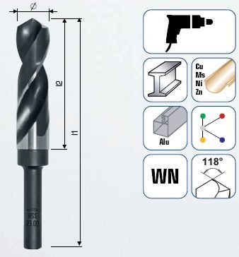 Сверло по металлу HSS  O 23.0 mm (хвост. O 12,7)