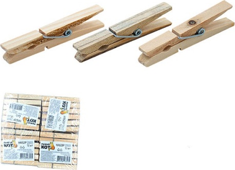 Прищепки деревянные (набор цена за пакет 12 шт 12-144)