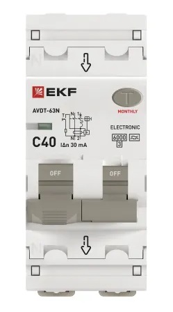 АВДТ-63N C40/1+N 30мА, тип А, 6кА PROXIMA EKF