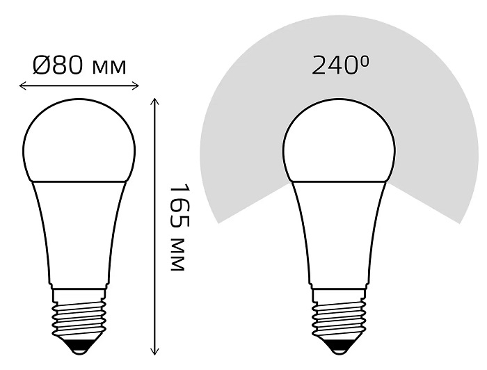 Лампа LED A80 E27 3000К 35Вт 2670Лм Elementary Gauss