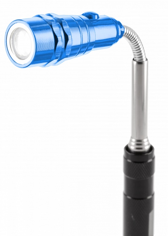 Держатель гибкий телескопический магнитный с фонариком 170-570мм HOEGERT