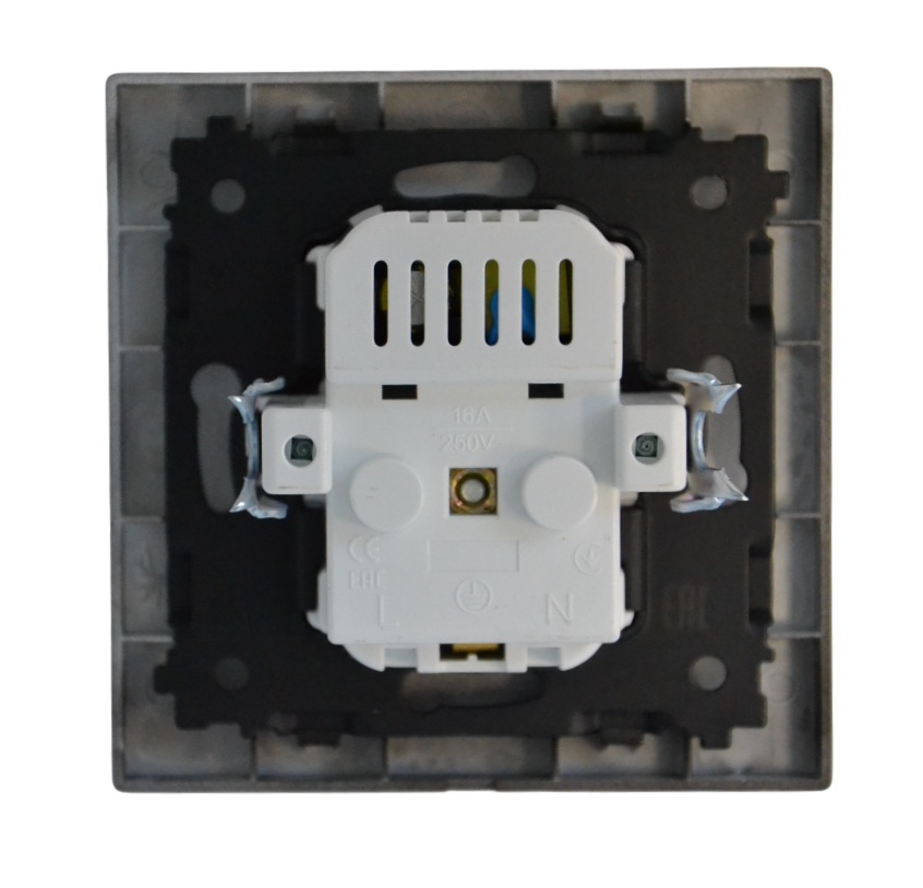 Розетка 1-я с/з с USB (5В, 2.1А) чёрная SD-P1017B "Standard" AWSproducts