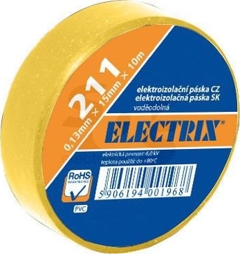 Изолента ELECTRIX 211  PCV (0,13mm*19mm*20m) желтая
