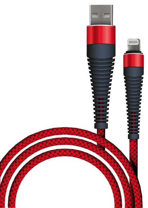 Дата-кабель Fishbone USB-8pin; 3А;1м; красный  Borasco