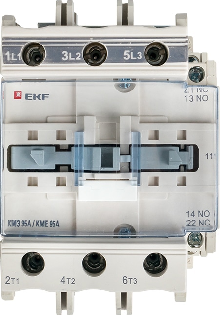 Контактор КМЭ 95А (кат.220В АС, 95А, 45кВт, 1но. 1нз) EKF