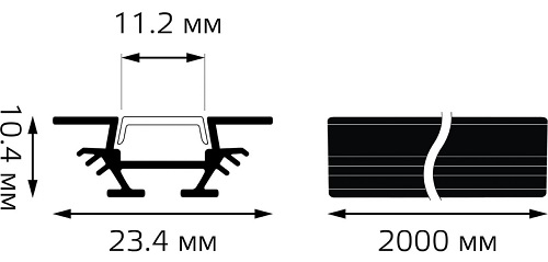 Профиль для ленты LED Gauss угловой - 2m 1/50