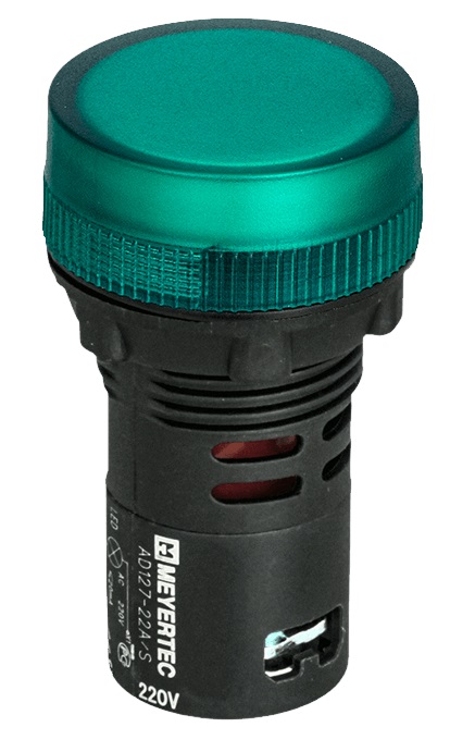 Сигнальная LED лампа, зеленый, 220V AC IP65 MT22-SA63