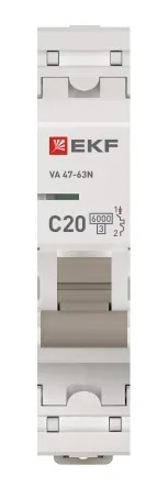 Автоматический выключатель ВА 47-63N C20/1 6кА Proxima EKF